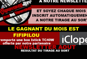 NEWSLETTER AOUT : Résultat du tirage au sort !