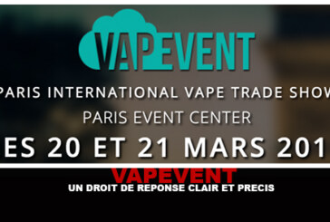VAPEVENT : Un droit de réponse clair et précis !