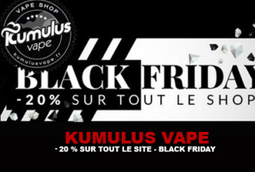 KUMULUS VAPE : – 20% sur tout le site (Black Friday)