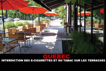 QUEBEC : Interdiction du tabac et des e-cigarettes sur les terrasses.
