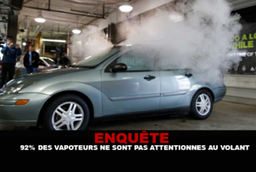 ENQUÊTE : 92% des vapoteurs ne sont pas attentionnés au volant.