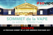 SOVAPE : Le prochain sommet de la vape annoncé pour Mars 2017.