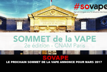 SOVAPE : Le prochain sommet de la vape annoncé pour Mars 2017.