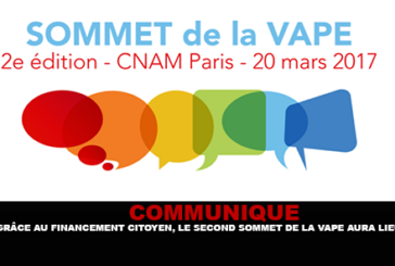 COMMUNIQUE : Grâce au financement citoyen, le second Sommet de la Vape aura lieu.