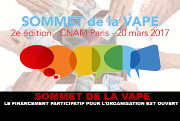 SOMMET DE LA VAPE : Le financement participatif pour l&rsquo;organisation est ouvert.