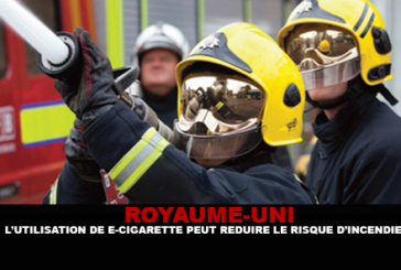 ROYAUME-UNI : L&rsquo;utilisation de cigarette électronique peut réduire le risque d&rsquo;incendie.