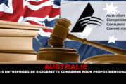 AUSTRALIE : Trois entreprises de e-cigarette condamné pour propos mensongers.