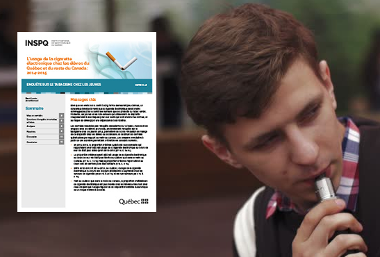 CANADA : L&rsquo;usage de l&rsquo;e-cigarette chez les jeunes du Quebec et du Canada.