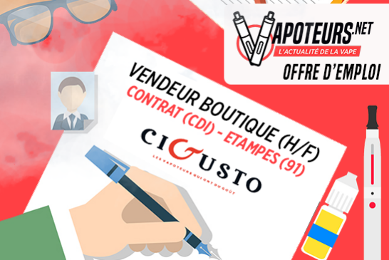 OFFRE D&rsquo;EMPLOI : Vendeur en boutique – Cigusto – Étampes (91)