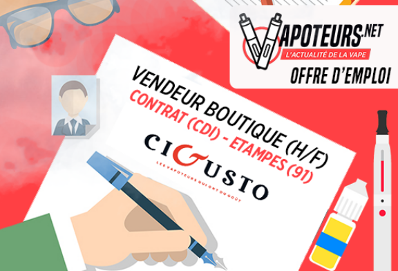 OFFRE D&rsquo;EMPLOI : Vendeur en boutique – Cigusto – Étampes (91)