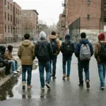 Adolescents dans un espace public illustrant la persistance du vapotage chez les jeunes malgré l'interdiction des puffs en France