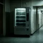 Distributeur automatique dans un lieu public au Royaume-Uni, illustrant l'interdiction des vending machines de tabac et de vape
