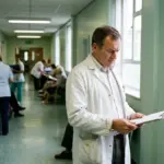 Médecin pédiatre britannique dans un couloir d'hôpital, alerte santé sur le vapotage chez les jeunes