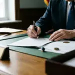 Fonctionnaire américain signant une autorisation réglementaire pour un e-cigarette avec vérification d'âge